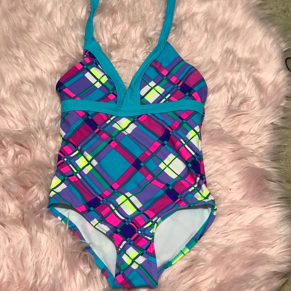 Girls Halter Tie One Piece Bathing SwimSuit Size 6